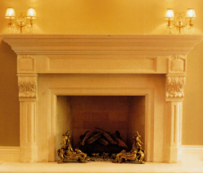 Custom Texas Limestone Fireplace