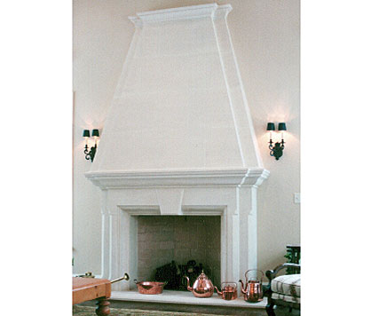 Custom Hand-Carved Keystone Fireplace