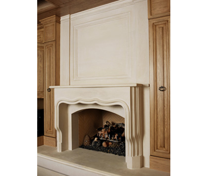 Custom Classic French Limestone Fireplace