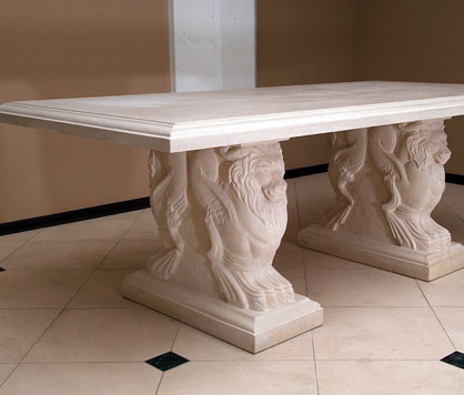 Custom hand-carved stone table