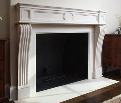 Custom Lantenay French Limestone Fireplace