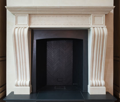 Custom Silverdale Limestone Fireplace