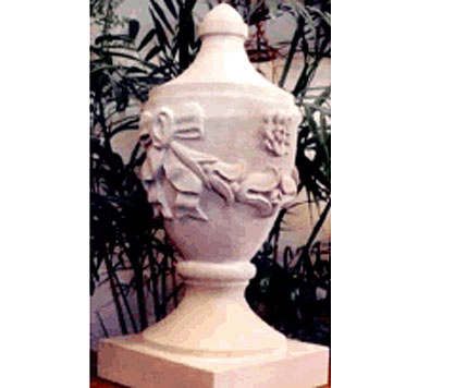 Custom Carved Limestone Urn